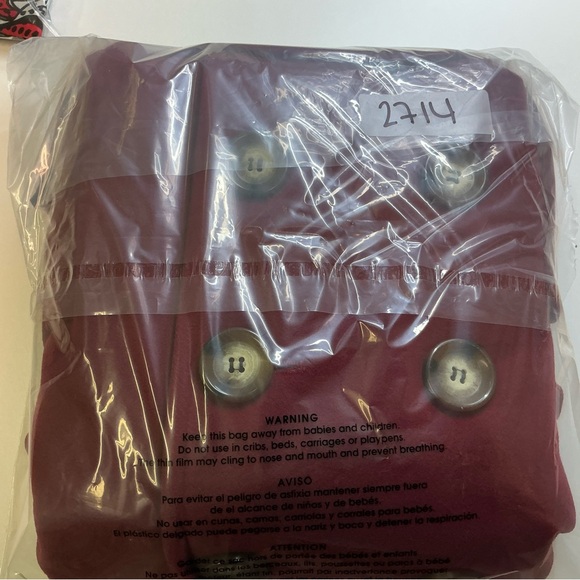 Michael Kors Red Double Breasted Lambwool Pea Coat With Front Pockets Size 4P - Picture 11 of 11